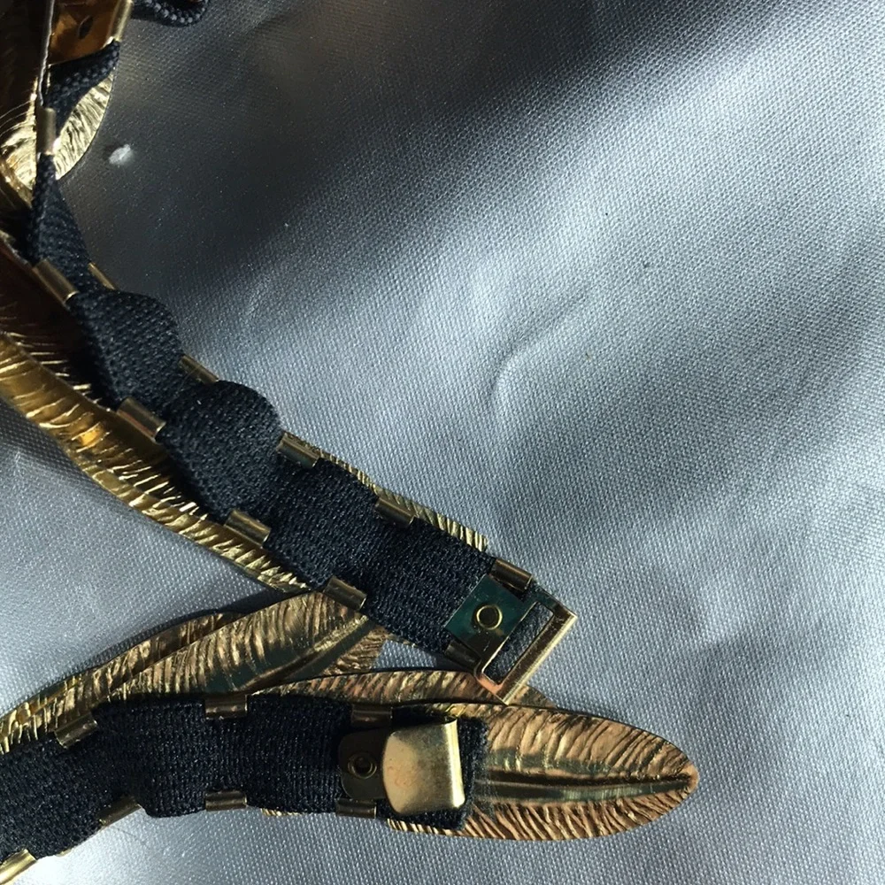 Gold plated stretch feather belt vintage - Picture 4 of 4
